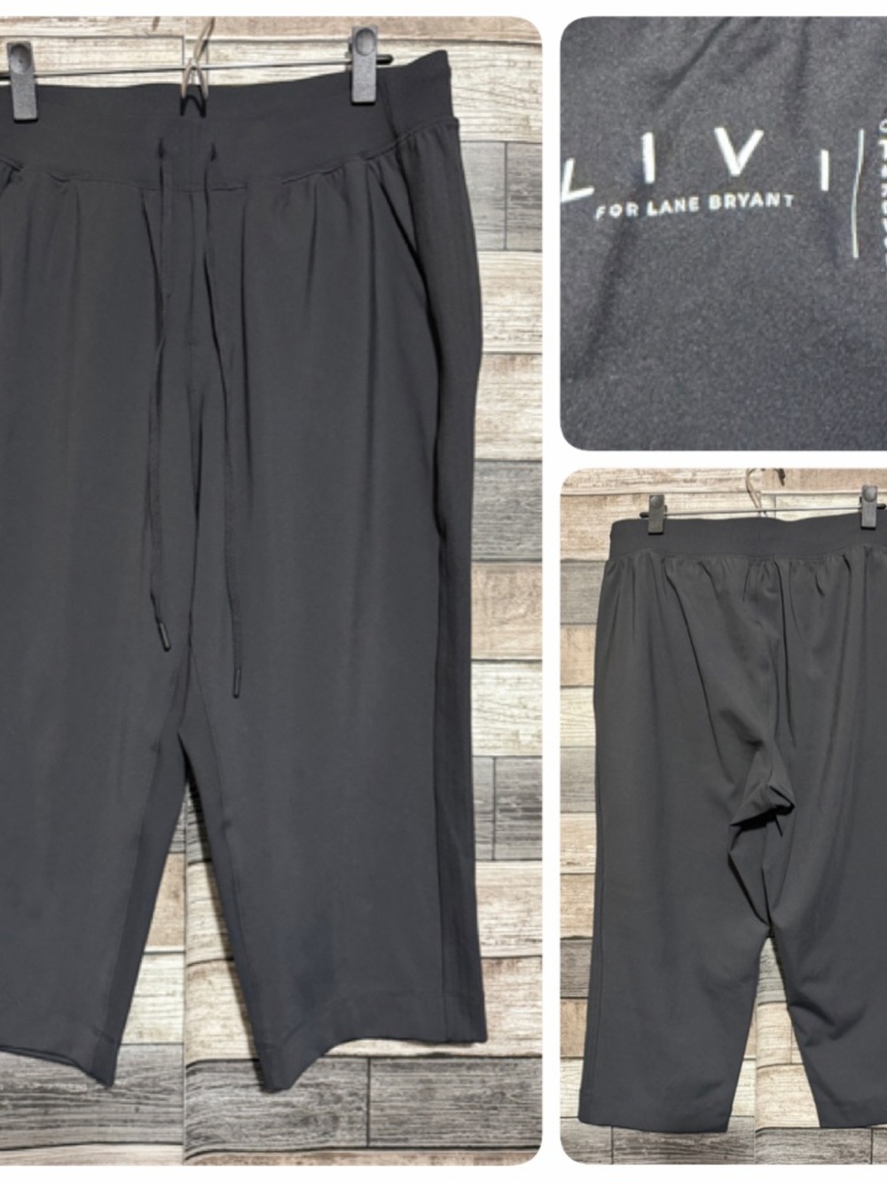 Livi by Lane Bryant Capri Trouser Pants Women’s 14/16 Black Stretch (Inseam 20)